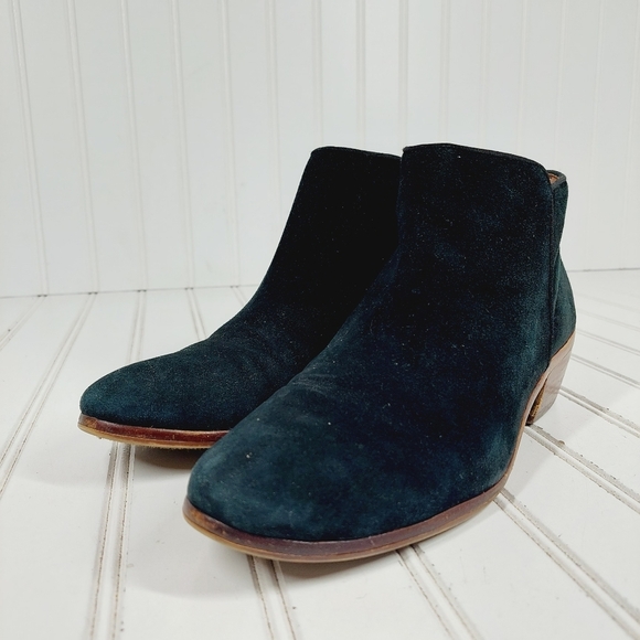 Sam Edelman Petty Chelsea Zip Up Black Suede Ankle Booties H918 - Picture 2 of 13